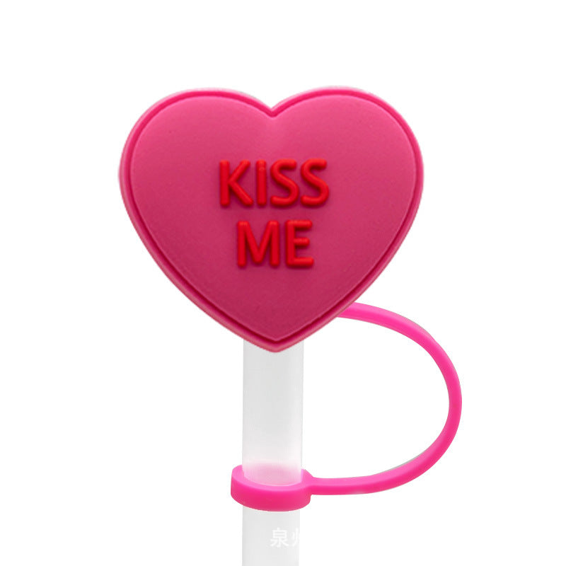 Wholesale 10PCS Valentine's Day Series Silicone Straw Sets
